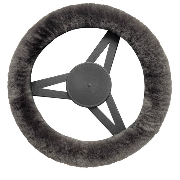 Natural Automotive Classic Sheepskin Steering Wheel Cover | 1-Piece | Grey - Picture 3 of 3